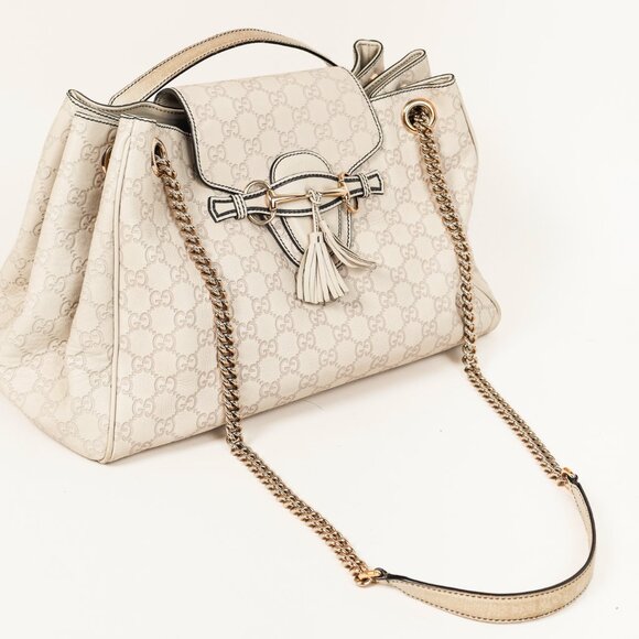 Gucci Medium Emily Off-White Guccissima Leather Shoulder Bag - Picture 6 of 13